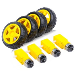 4PCS DC Electric Motor Tire Wheel 3-6V Dual Shaft Gear Motor For Arduino Smart Car