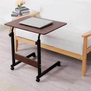 HT-Mobile Elegant Adjustable Height Folding Laptop Desk with 360° Swivel Wheels - Home Office Furniture