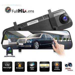 9.66'' Hd 1080P Screen Night Vision Camera Dual Lens Dash Cam Video Recorder