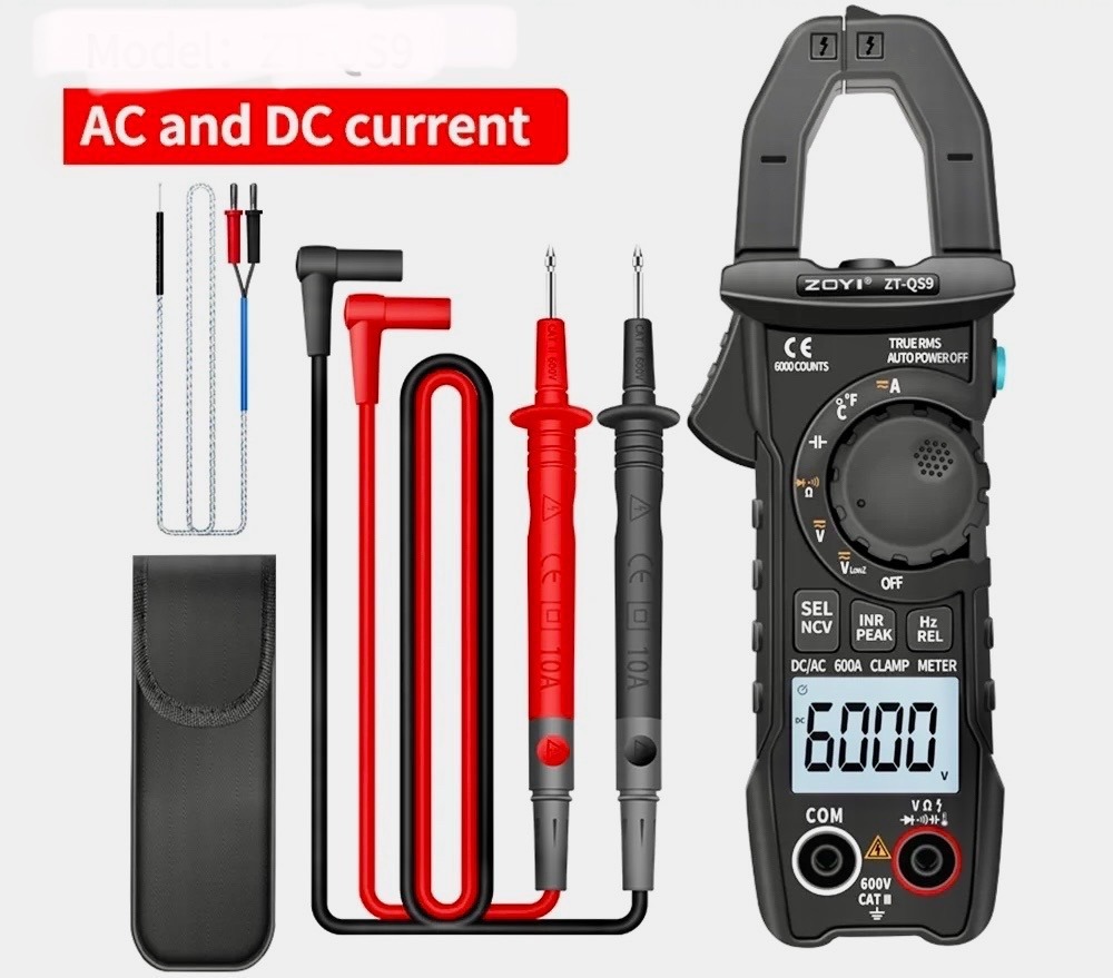 ZT-QS9 AC/ DC Clamp Meter RMS 6000 Counts Multimeter Tester Measuring Starting Current The Clamp Multimeter AC DC Current Voltage Diode Tester Digital multimeter Tester Voltmeter diode Meter - Image 4